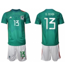 Men's Mexico #13 G.ochoa Green Home Soccer Jersey Suit