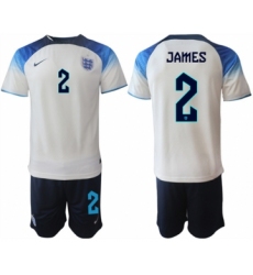 Men's England #2 James White Home Soccer Jersey Suit