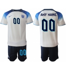 Mens England Custom White Home Soccer Jersey Suit
