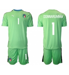 Men's Italy #1 Donnarumma Green Goalkeeper Soccer Jersey Suit