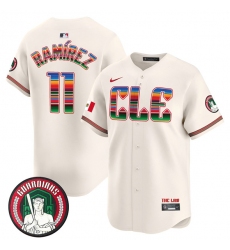 Men's Cleveland Guardians #11 José Ramírez Cream Mexico Vapor Premier Limited Stitched Baseball Jersey