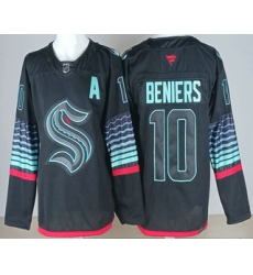 Men's Seattle Kraken #10 Matty Beniers Black Alternate Authentic Jersey