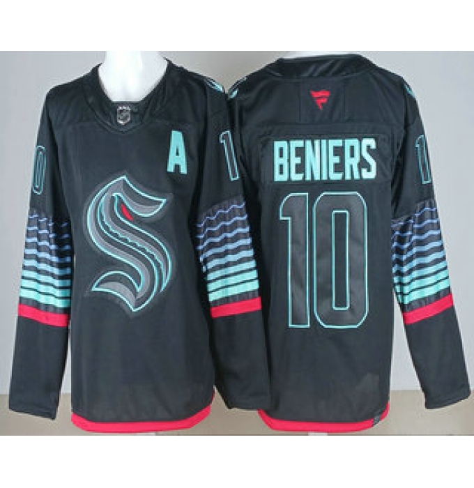 Men's Seattle Kraken #10 Matty Beniers Black Alternate Authentic Jersey
