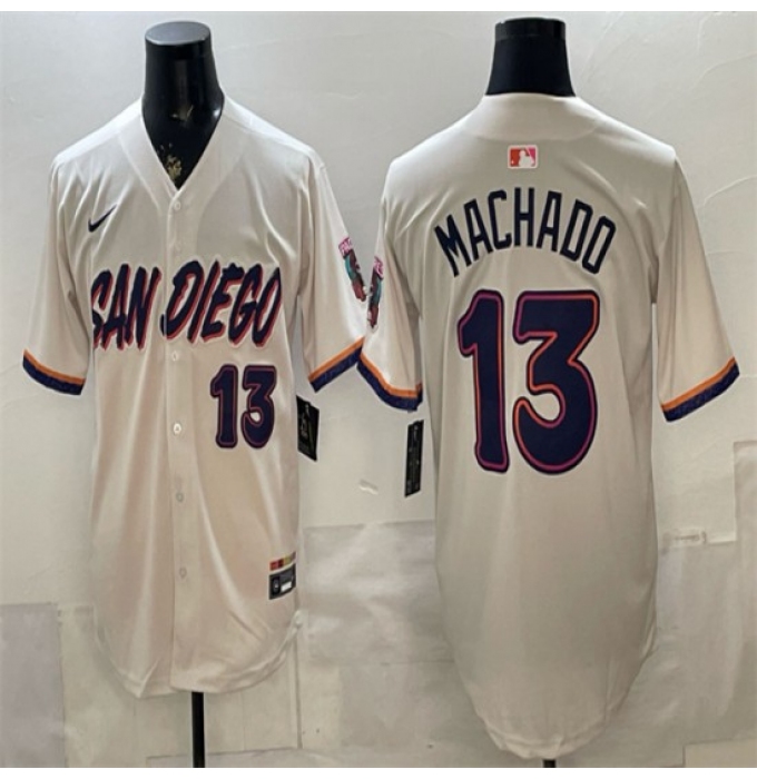 Men's San Diego Padres #13 Manny Machado Cream 2026 City Connect Stadium Stitched Baseball Jersey