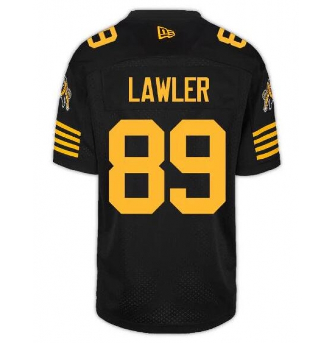 CFL Hamilton tiger cats #89 LAWLER Black Crested Home Replica Jersey