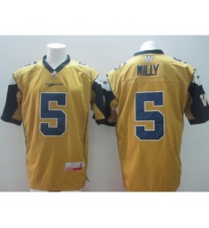 CFL Winnipeg Blue Bombers #5 Drew Willy Yellow Jersey
