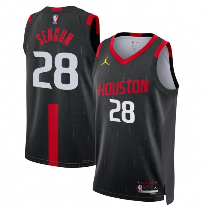 Men's Houston Rockets #28 Alperen Sengun Black 2026-27 Statement Swingman Stitched Jersey