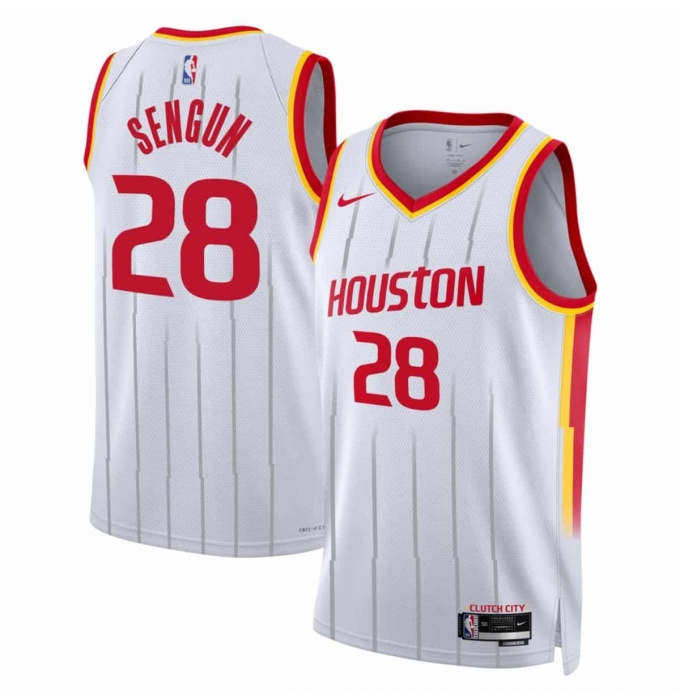 Men's Houston Rockets #28 Alperen Sengun White 2026-27 Association Swingman Stitched Jersey