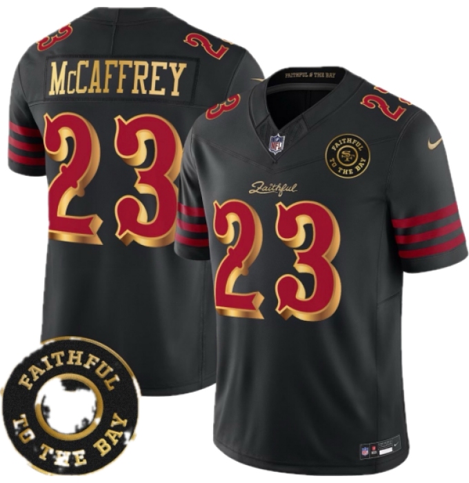 Men's San Francisco 49ers #23 Christian McCaffrey Black Rivalries 2026 F U S E Vapor Untouchabl Limited Stitched Football Jersey