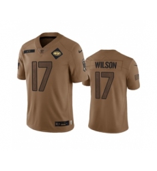 Men's Nike New York Jets #17 Garrett Wilson 2023 Brown Salute To Service Limited Football Stitched Jersey