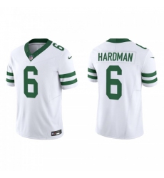 Men's Nike New York Jets #6 Mecole Hardman White 2023 F.U.S.E. Vapor Limited Throwback Stitched Football Jersey