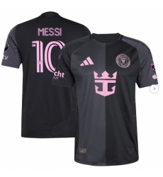 Men's Inter Miami CF Lionel Messi adidas Black 2025 The Fortitude Kit Authentic Player Jersey