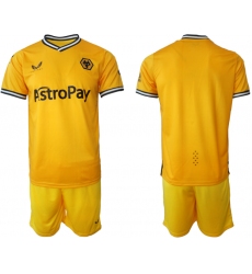 Men's Wolverhampton Wanderers Blank Yellow 2023-24 Home Soccer Jersey