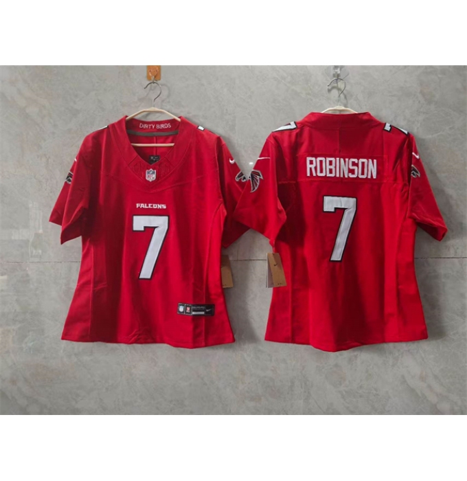 Women's Atlanta Falcons #7 Bijan Robinson Red 2026 New F.U.S.E. Stitched Jersey(Run Small)