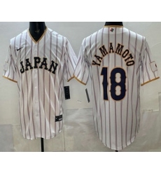 Men's Japan #18 Yoshinobu Yamamoto White 2026 World Baseball Classic Cool Base Jersey