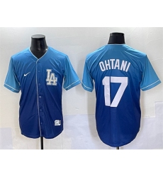 Men's Los Angeles Dodgers #17 Shohei Ohtani Blue Stitched Baseball Jersey