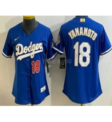 Women's Los Angeles Dodgers #18 Yoshinobu Yamamoto MVP Blue Limited Stitched Jersey