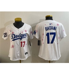 Youth Los Angeles Dodgers #17 Shohei Ohtani White 2025 World Series Champions Tokyo Series Limited Stitched Baseball Jersey