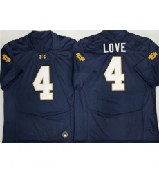 Men's Notre Dame Fighting Irish #4 Jeremiyah Love Navy Blue Limited Stitched Jersey