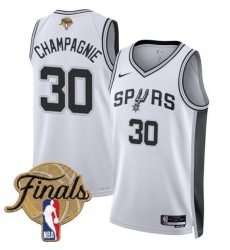 Men's San Antonio Spurs #30 Julian Champagnie White 2026 Finals Association Edition Stitched Basketball Jersey
