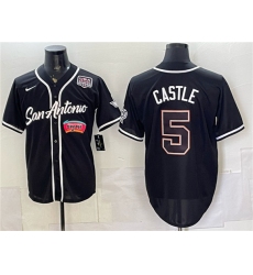Men's San Antonio Spurs #5 Stephon Castle Black USA 250 Stitched Baseball Jersey