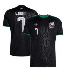 Men's Mexico #7 Gilberto Mora Black 2026 Soccer Jersey Suit