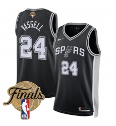 Men's San Antonio Spurs #24 Devin Vassell Black 2026 Finals Icon Edition Stitched Basketball Jersey