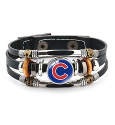 Chicago Cubs MLB Pro football team jewel cowhide bracelet leather hand jewelry