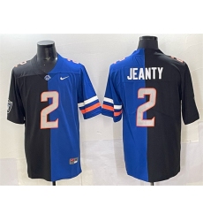 Men's Las Vegas Raiders X Broncos #2 Ashton Jeanty Black Blue Split Limited Football Stitched Jersey