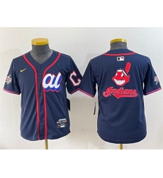 Youth American League Cleveland Guardians Team Big Logo Navy 2025 All-Star Edition Limited Stitched Baseball Jersey
