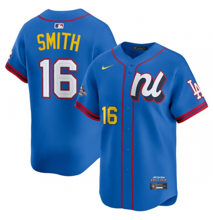 Men's National League #16 Will Smith Blue 2025 All-Star Edition Limited Stitched Baseball Jersey