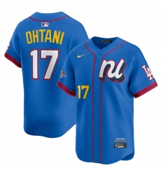 Men's National League #17 Shohei Ohtani Blue 2025 All-Star Edition Limited Stitched Baseball Jersey
