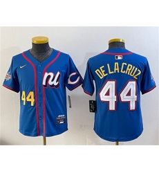 Youth National League #44 Elly De La Cruz Blue 2025 All-Star Edition Limited Stitched Baseball Jersey