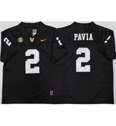 Men's Vanderbilt Commodores #2 Diego Pavia Black 2025 F.U.S.E. Vapor Limited Stitched Football Jersey