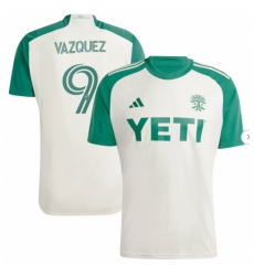 Mens Austin FC Brandon Vazquez adidas Tan 2024 The Armadillo Kit Replica Player Jersey