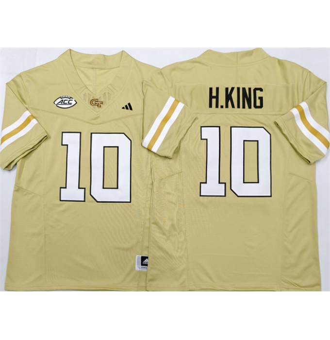Men's Georgia Tech Yellow Jackets #10 Haynes King Golden F.U.S.E. Limited Stitched Jersey