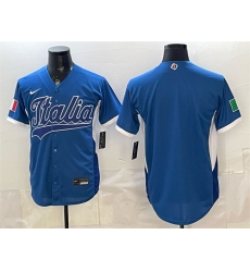 Men's Italy Baseball Blank Blue 2026 World Baseball Classic Home Stadium Stitched Jersey