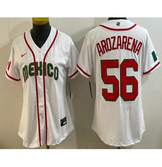 Women's Mexico #56 Randy Arozarena White 2026 World Baseball Classic Cool Base Jersey