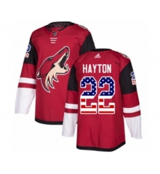 Youth Adidas Arizona Coyotes #22 Barrett Hayton Authentic Red USA Flag Fashion NHL Jersey