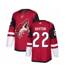 Youth Adidas Arizona Coyotes #22 Barrett Hayton Premier Burgundy Red Home NHL Jersey