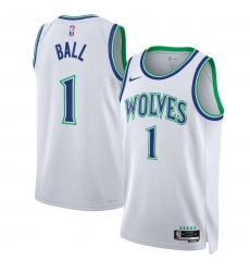 Men's Minnesota Timberwolves #1 LaMelo Ball White 2026-27 Association Swingman Edition Stitched Basketball Jersey