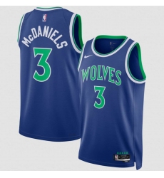 Men's Minnesota Timberwolves #3 Jaden McDaniels Blue 2026-27 Icon Swingman Edition Stitched Basketball Jersey