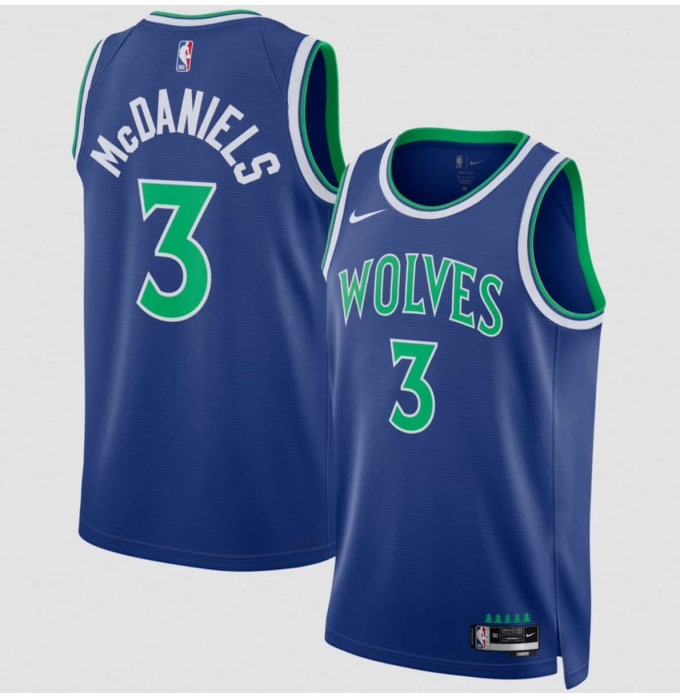 Men's Minnesota Timberwolves #3 Jaden McDaniels Blue 2026-27 Icon Swingman Edition Stitched Basketball Jersey