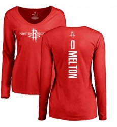NBA Women's Nike Houston Rockets #0 De'Anthony Melton Red Backer Long Sleeve T-Shirt