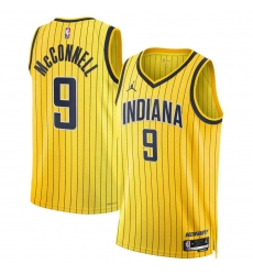 Men's Indiana Pacers #9 T.J. McConnell Yellow 2026-27 Statement Edition Swingman Stitched Basketball Jersey