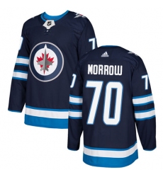 Men's Adidas Winnipeg Jets #70 Joe Morrow Authentic Navy Blue Home NHL Jersey
