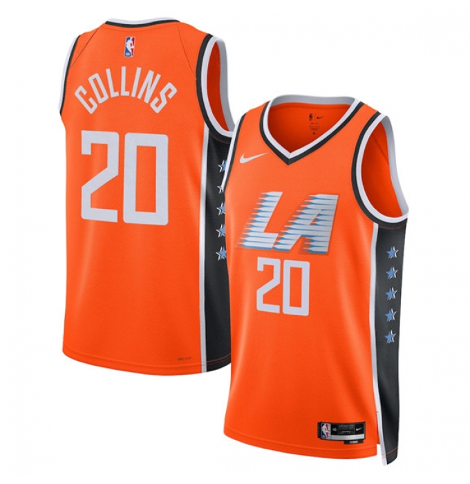 Men's Los Angeles Clippers #20 John Collins Orange 2025-26 City Edition Swingman Stitched Jersey