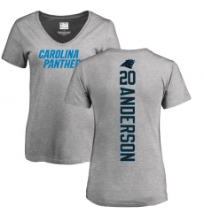 NFL Women's Nike Carolina Panthers #20 C.J. Anderson Ash Backer V-Neck T-Shirt