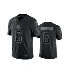 Men's San Francisco 49ers #6 Marcus Johnson Black Reflective Limited Stitched Football Jersey