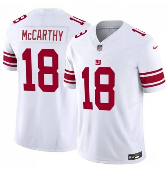 Men's New York Giants #18 J.J. McCarthy White 2026 F.U.S.E. Vapor Untouchable Limited Football Stitched Jersey